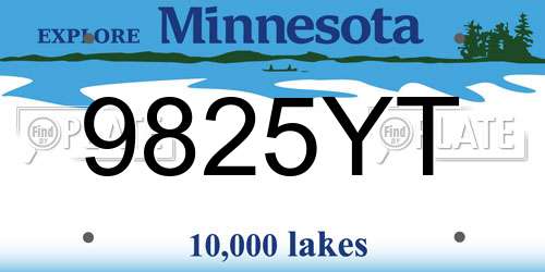 9825YT Minnesota License Plate