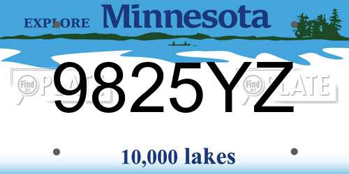 9825YZ Minnesota License Plate