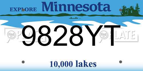 9828YT Minnesota License Plate