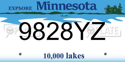 9828YZ Minnesota License Plate