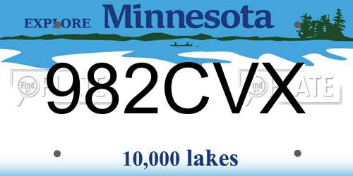 982CVX Minnesota License Plate