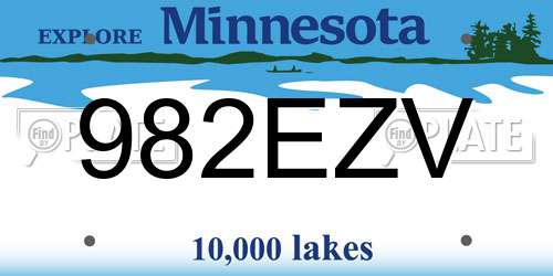 982EZV Minnesota License Plate
