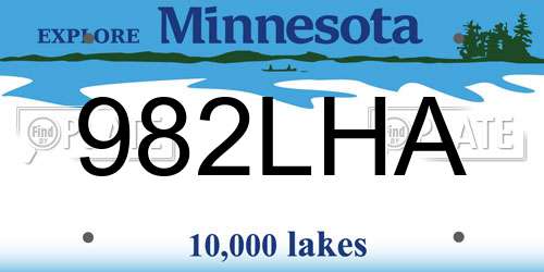 982LHA Minnesota License Plate