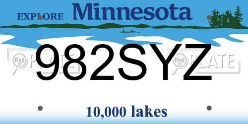 982SYZ Minnesota License Plate