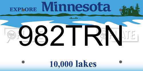 982TRN Minnesota License Plate