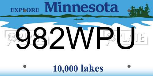 982WPU Minnesota License Plate