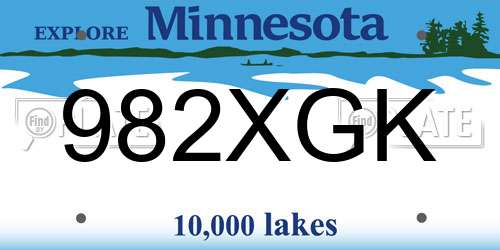 982XGK Minnesota License Plate