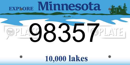 98357 Minnesota License Plate