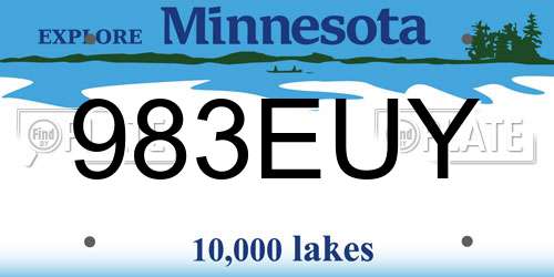 983EUY Minnesota License Plate