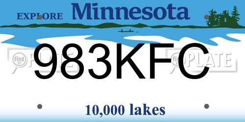 983KFC Minnesota License Plate