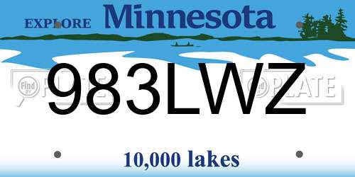 983LWZ Minnesota License Plate