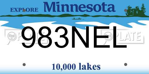 983NEL Minnesota License Plate