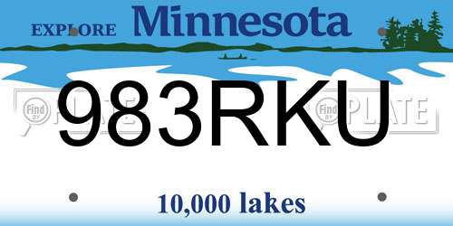 983RKU Minnesota License Plate