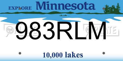 983RLM Minnesota License Plate