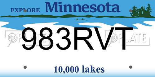 983RVT Minnesota License Plate