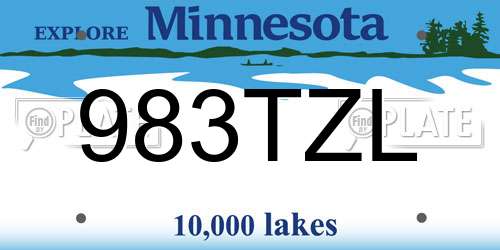 983TZL Minnesota License Plate