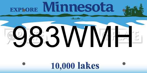 983WMH Minnesota License Plate