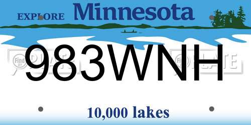 983WNH Minnesota License Plate