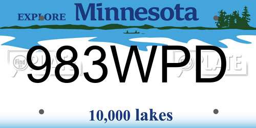 983WPD Minnesota License Plate
