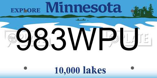983WPU Minnesota License Plate