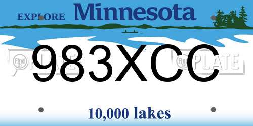 983XCC Minnesota License Plate