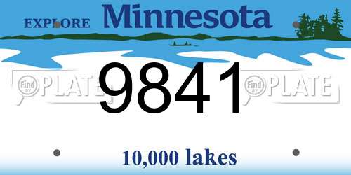 9841 Minnesota License Plate