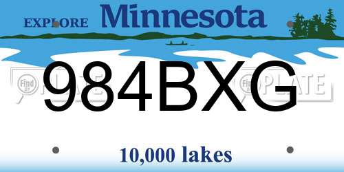 984BXG Minnesota License Plate