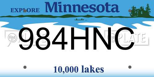 984HNC Minnesota License Plate