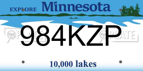 984KZP Minnesota License Plate