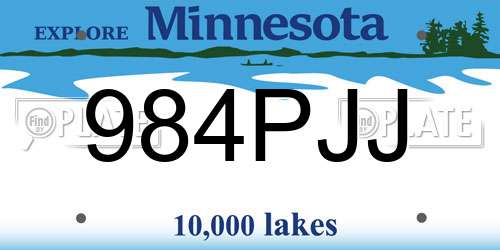 984PJJ Minnesota License Plate