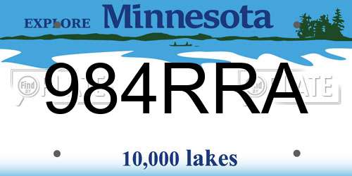 984RRA Minnesota License Plate