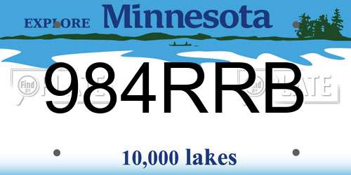 984RRB Minnesota License Plate