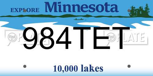 984TET Minnesota License Plate