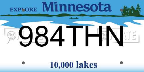 984THN Minnesota License Plate