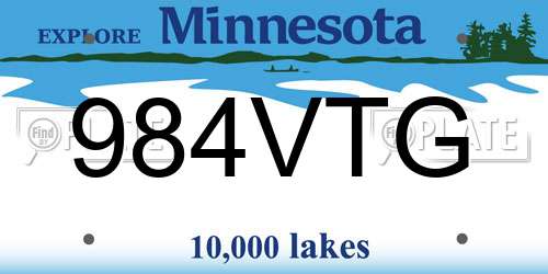 984VTG Minnesota License Plate