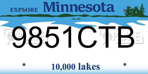 9851CTB Minnesota License Plate