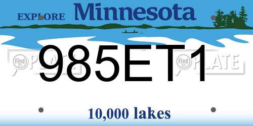 985ET1 Minnesota License Plate