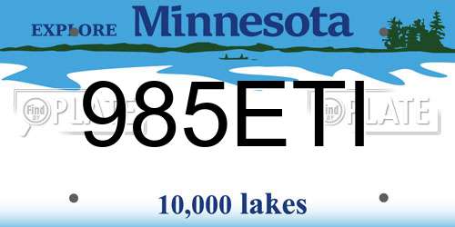 985ETI Minnesota License Plate