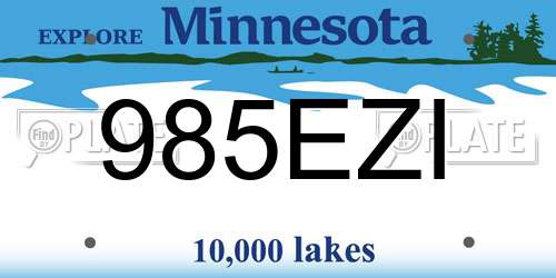 985EZI Minnesota License Plate