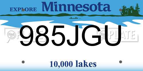 985JGU Minnesota License Plate