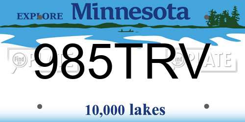 985TRV Minnesota License Plate