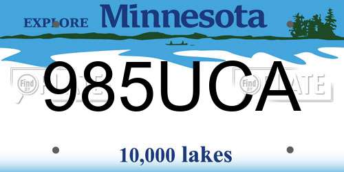 985UCA Minnesota License Plate