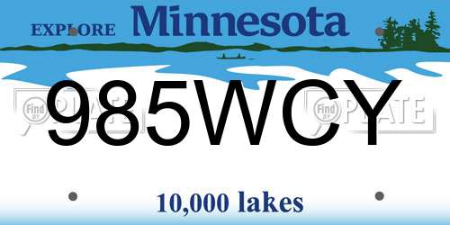 985WCY Minnesota License Plate