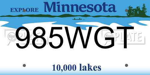 985WGT Minnesota License Plate