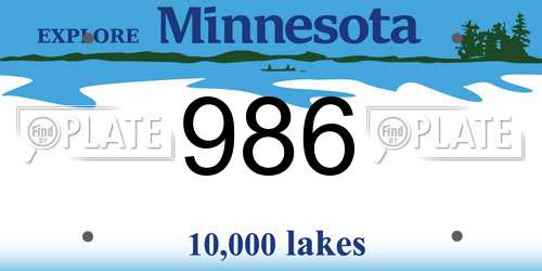 986 Minnesota License Plate