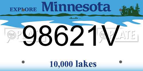 98621V Minnesota License Plate
