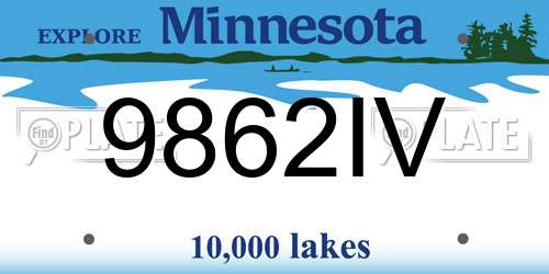 9862IV Minnesota License Plate