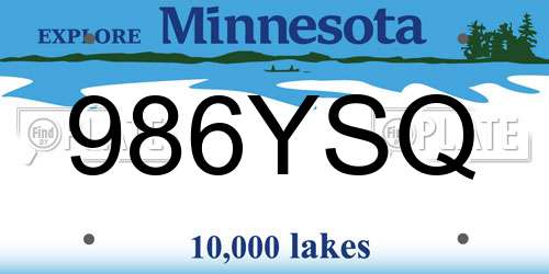 986YSQ Minnesota License Plate