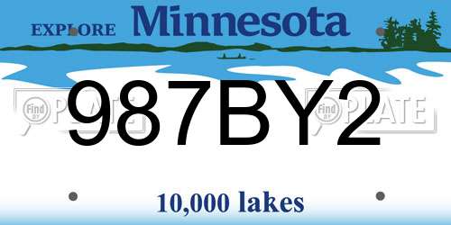 987BY2 Minnesota License Plate