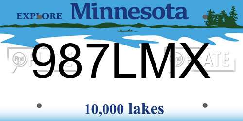 987LMX Minnesota License Plate